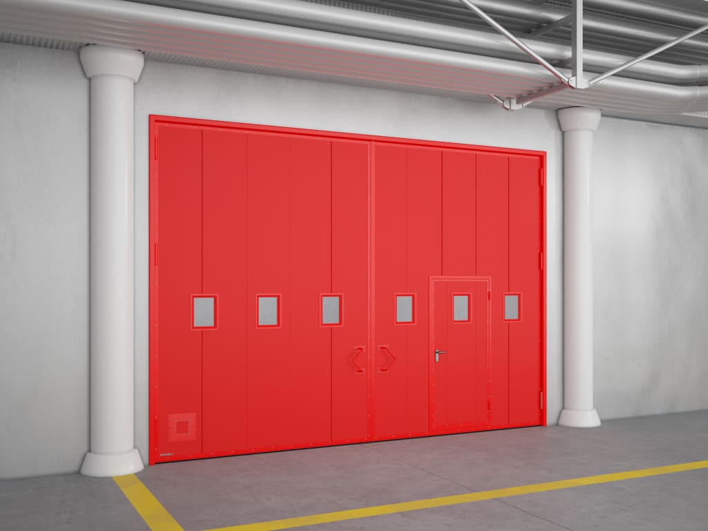 Встроенная калитка, окно и люк