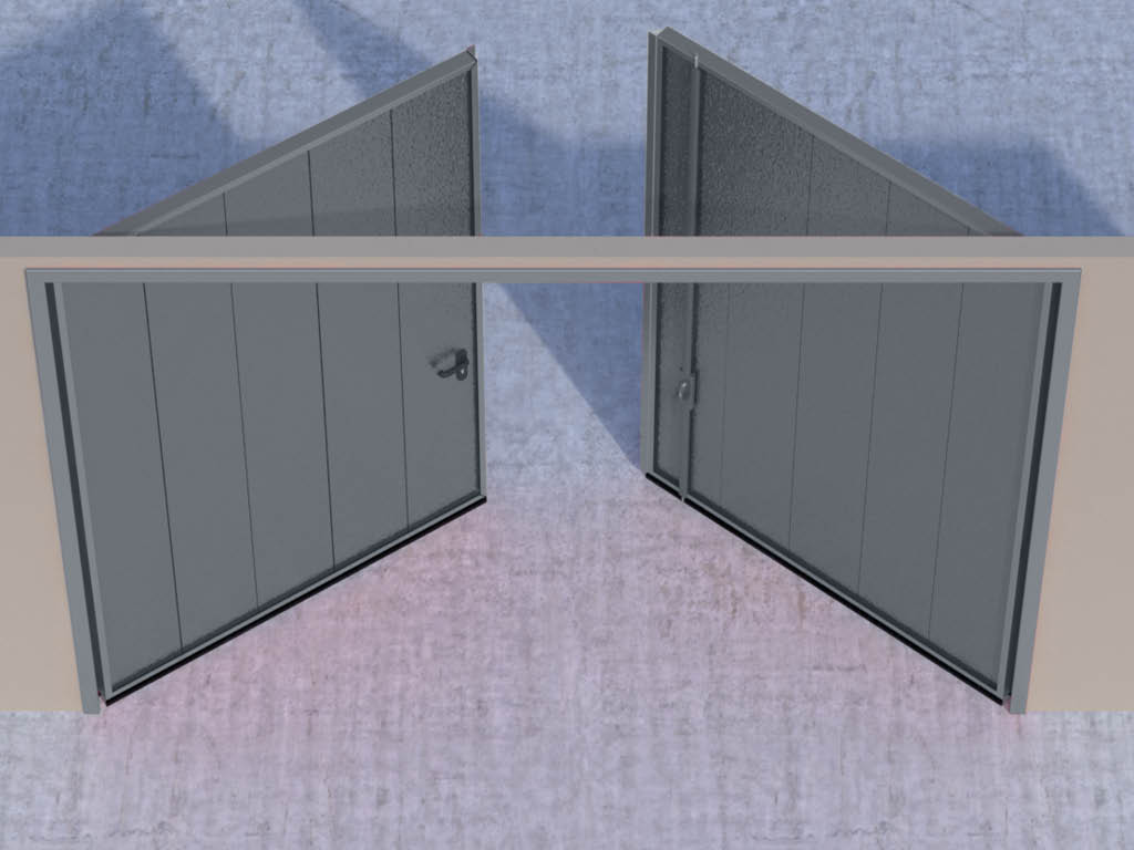 Открывание створок наружу — левая активная