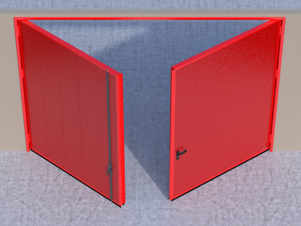 Открывание створок внутрь — правая активная