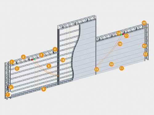 Ворота шторные подъемные серии HD20/40 с поворотной колонной Ворота шторные подъемные серии HD20/40 с поворотной колонной