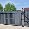 Откатные ворота из Евроштакетника Откатные ворота из Евроштакетника