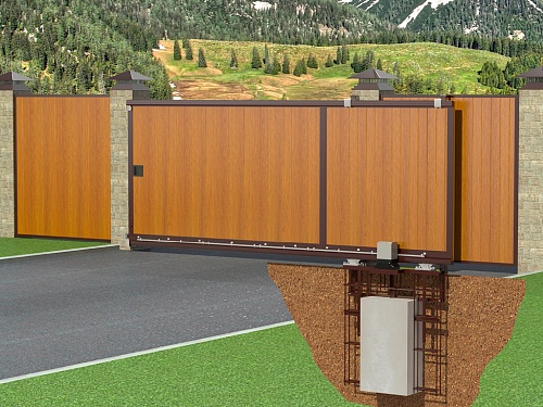 Откатные уличные ворота стандартных размеров Откатные уличные ворота стандартных размеров