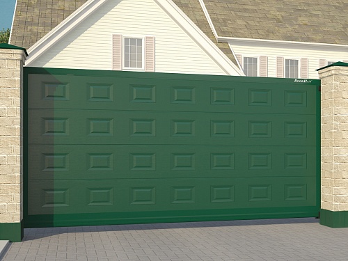 Откатные уличные ворота в алюминиевой раме с заполнением сэндвич-панелями SLG-A Откатные уличные ворота в алюминиевой раме с заполнением сэндвич-панелями SLG-A