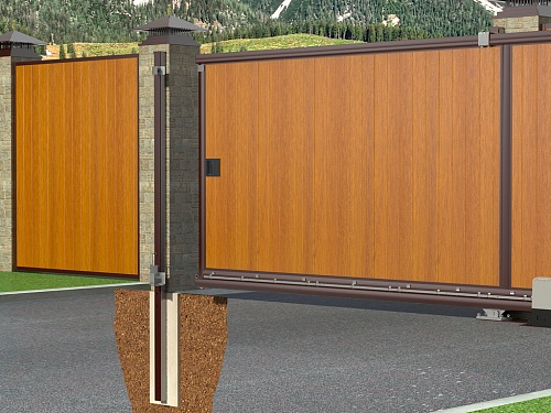 Откатные уличные ворота стандартных размеров Откатные уличные ворота стандартных размеров