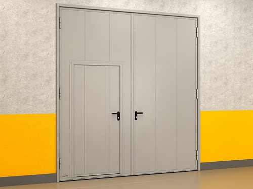 Распашные гаражные ворота из панелей с заполнением минеральной ватой Распашные гаражные ворота из панелей с заполнением минеральной ватой