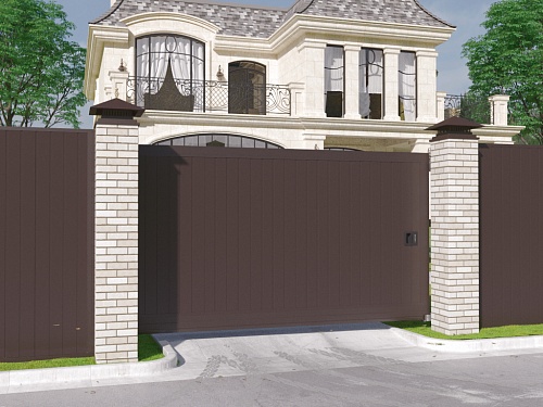 Откатные уличные ворота стандартных размеров Откатные уличные ворота стандартных размеров