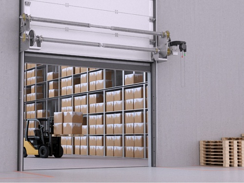 Промышленные ворота секционные из стальных сэндвич-панелей с торсионным механизмом ISD THERMALPRO Промышленные ворота секционные из стальных сэндвич-панелей с торсионным механизмом ISD THERMALPRO